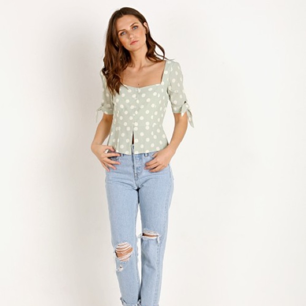 Capulet polka dot top